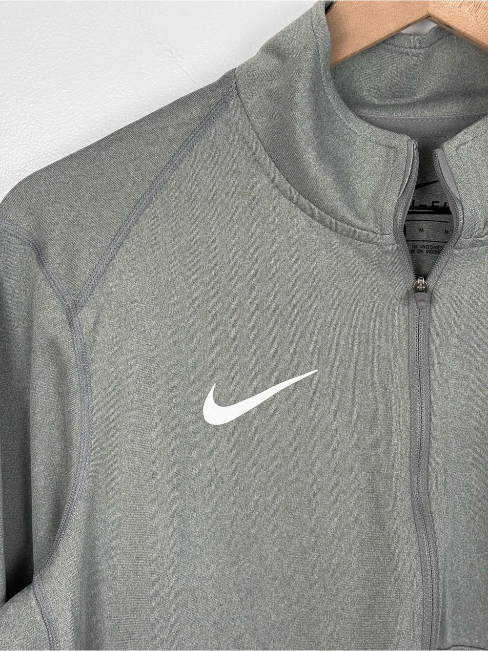 MLB Nike Los Angeles Dodgers Logo Gray Quarter-Zip Performance Pullover Jacket